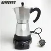 6Cups 300ml Elektrikli Kahve Makinesi Alüminyum Malzeme Kahve Potları Moka Pot Mocha Kahve Makinesi V60 Kahve Filtresi Espresso Maker T200262D