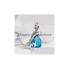Pendant Necklaces Luxury Tear Of Angel Crystal For Women Water Drop Drip Sier Chains Designer Fashion Jewelry In Bk Delivery Pendants Dhkea