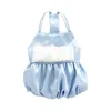 Dog Apparel Dress Soft Comfortable Three-dimensional Skirt Flower Decor Summer Pet Satin Halter Puppy Supplies