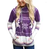 Sweats à capuche pour femmes Pull de Noël à capuche Streetwear Y2K Imprimé floral Sweat-shirts à manches longues avec poche 2023 Automne Hiver Haut décontracté