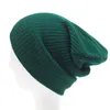 Berretti con teschio / teschio Cappello lavorato a maglia tinta unita elastico Berretti da donna Berretto con teschio solido Inverno Mantieni caldo Verde scuro Grigio Blu Nero 230914