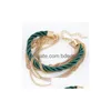 Chaîne 6 couleurs femmes bracelet chaînes de tissage à la main en alliage charmes bracelets bracelets pour filles de mode accessoire livraison directe bijoux Dhxwe