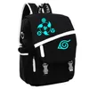 New Noctilucent Naruto Backpack Boy Girl Hokage Ninjia School Bags For Teenagers Japanese Anime Canvas Backpacks212J