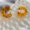 Stud 2021 Autunno e inverno Orecchini di colore caldo Resina Torsione squisita Placcato in oro Selvaggio Dolce Temperamento alla moda Accessori di gioielli Dr Dhubq