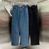 Womens Designer Jeans Trousers Rhinestones Designed Straight Leg Trousers High Waisted Casual Fashion girls Pants