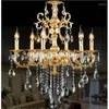 Chandeliers Golden European-style Classic Crystal Chandelier Light Alloy Lighting With 6 Arms D700mm LED AC D