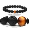 Perlé 8mm Diffuseur D'huile Essentielle Perles Bracelet Hommes S À La Main Lave Roche Oeil De Tigre Bracelet En Pierre Naturelle Pour Les Femmes Artisanat De Mode Jewe Dhdxz