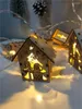 Night Lights Wooden Christmas Deer LED House Hanging Wall Decoration Wedding Party Accessories Glow In The Dark 2023