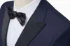 Abiti da uomo Luxury Men Slim Fit Giacca da abito Spettacolo Host Sposo Banchetto di nozze Blazer maschile Formale Business Nero Blu navy Costume Homme