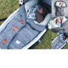 Sleeping Bags Warm Baby Bag Envelope Winter Kid Sleepsack Footmuff Stroller Knitted Sleep Sack born Knit Wool Swaddling Blanket 230914