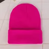 Beanie/Totenkopfkappen Acryl Winter Frauen Solide Benutzerdefinierte Stricken Mützen Schädeldecke Männer Casual DIY Druck Pacth Stickerei Strickmütze Caps Gorros 230914