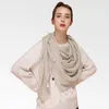 Foulards Argent Gris Suspendu Barbe Carré Écharpe pour Femmes Mode Solide Couleur Coton Lin Style Ethnique Châle 230914