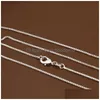 Chaînes BK 1mm 925 Sterling Sier Box Colliers ras du cou pour femmes hommes bijoux pendentif faisant 16 18 20 22 24 pouces livraison directe pendentifs Dhgkp