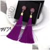 Dangle Lustre Boho Cristal Long Gland Boucles D'oreilles Pour Femmes Ethnique Géométrique Rose Fleur Signe Déclaration Boucle D'oreille Bijoux De Mode Dhtg9