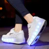 Atletik Açık Çocuk Roller Skate Ayakkabıları LED Hafif Erkek Kızlar Sabahları 2 Tekerlekli Sport Sport Noel Doğum Günü Çocukları Göster Hediye 230915