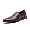 Dress Shoes Crocodile Pattern Leather For Men Classic Italian Casual Party Wedding Loafer Hombre Slip-on Suit Footwear Zapatos