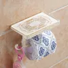 Bathroom Shelves Antique Carving Toilet Roll Paper Rack with Phone Shelf Wall Mounted Bathroom Paper Holder Hook Useful WF1018 Y202663