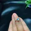 Cluster Rings Round Natural Blue Moonstone Ring For Women 925 Sterling Silver Fine Jewelry 5 5mm Gemstone With Velvet Box Certificate FJ248