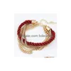 Chaîne 6 couleurs femmes bracelet chaînes de tissage à la main en alliage charmes bracelets bracelets pour filles de mode accessoire livraison directe bijoux Dhxwe