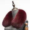 Scarves Luxury Winter 100 Real Fur Scarf Women Neck Keep Warm Natural Square Collar Solid Short Fashion Muffler 230914