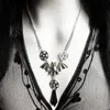 Dziewaki Gothic Bat Wisonaj dla kobiet mężczyzn z koralikami łańcuch retro pogański pentagram got męski biżuteria akcesoria 230915