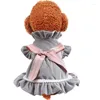 Vêtements pour chiens Vêtements doux Automne Hiver Velets Robe Manteau pour petits chiens Bichon Bords à volants Noël Chiwawa Pet Tutu Jupes