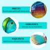 Decorative Objects Figurines 2pcs Metal Fish Wall Art Handmade Glass Tropical Fish Wall Decoration Bathroom Hanging Decoration Swimming Pool or Patio 230914