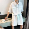 Heren trainingspakken Sets Heren Casual Design Shirts Shorts All-match Japanse Ulzzang Stijlvolle tieners Dynamische modekleding Knappe streetwear