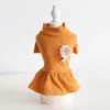 Abbigliamento per cani Albero Fiore Vestiti per animali Abito invernale Camicia Cappotto Pigiama Gatto Cucciolo Abbigliamento floreale per cani Rosso Giallo