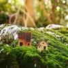 Garden Decorations 4pcs Miniature Stone Houses Christmas Village Accessories