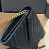 Lüks Tasarımcı WOC Havyar Gerçek Deri Zarf Çantaları Kadın Erkek Zincir Çantası Hobo Çanta Ayna Kalitesi Tote Çanta Siyah Çanta Eşleme Omuz Crossbody Crossbody Bag