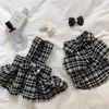 Dog Apparel Plaid Dress Pet Clothes Couples Breathable Clothing Warm Sweet Small Elegant Black White Autumn Winter Girl Ropa Perro