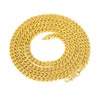 Cupper colar de ouro masculino corrente 3mm Wide40-65cm jóias personalizadas meio-fio cubano hip hop colares acessórios177p