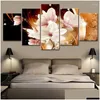 Paintings Canvas Wall Art Pictures Home Decor 5 Pieces Orcs Flower Painting Modar Print Exquisite Background Poster Living Room Drop D Dh61K