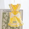 Dog Apparel Large Bow Lace Strap Skirt Pet Clothing Dress For Dogs Clothes Cat Small Sold Cute Thin Summer Yollow Fashion Girl Yorkshire