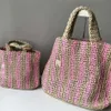 Ybag Rive Designer Bag Beach Bag Multicolorido Férias Tote Sacos de Compras Palha Totes Carta Imprimir Mensageiros Bolsas 230509