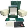 Luxury Green Watch Box Cases Original withs Cards and Papers Certificates Handbags boxs for 116610 116660 116710 Watches With Gift216c