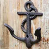 8 Pieces Rustic Cast Iron Anchor Hook Wall Hanger Decor Nautical Towel Coat Holder Nautical Ocean Beach Cottage Door Vintage Brown204S