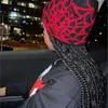 Czapki do czapki/czaszki Y2K Gothic Spider Wzór wełniany akrylowy kapelusz Kobiet Kobiet czapki zimowe ciepłe czapki mężczyźni grunge hip hop swobodny czaszki na świeżym powietrzu 230915