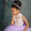 2021 gola alta mãe e filha vestidos de festa formal com miçangas rendas apliques flor meninas vestido em camadas pageant240v