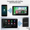 Bilvideo 9 tum bärbar trådlös carplay -bildskärm Android Stereo Mtimedia Bluetooth Navigation med bakre kamera Drop Delivery Aut DH6RF