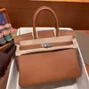 Genuine Leather Bk Platinum Designer Handbag Bag Home Togo Manual Wax Line Lychee Pattern Portable Mother Women's Handmade
