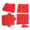 Bakning formar matklass Ice Cube Trays Cooler Puppy Paw Bone Rocket Cake Pan Sile Treats Biscuit Mold Cookie Mods Cutter Bakeware Red DHKH5