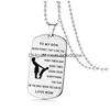 Pendant Necklaces To My Son Daughter Inspirational For Boys Girls Stainless Steel Dog Tag Beads Chains Dad Mom Jewelry Gift Drop Deliv Dhae2