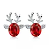 Stud Luxury Crystal Antlers örhängen för kvinnor Julen Reindeer Elk Animal Rhinestone Sier Girls Fashion Jewelry Gift Drop Delivery Dhhiw