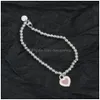 Charm Armband 925 Sterling Sier Heart Necklace Armband Light Luxury Jewelry Fashion Premium Delivery 230216 Drop