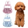 Abbigliamento per cani Bellissimo abito estivo con scollo all'americana in raso per animali domestici, pregevole fattura decorativa