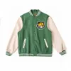 Jacket Humans--made woolen leather towel embroidered patch tiger head classic couple baseball uniform green