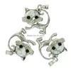Pendanthalsband 2023 Ny Selling Gemstone Sliver Cat med rostfritt stål för smycken som tillverkar halsband Drop Delivery Pendant Dhgarden DHXCK