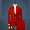 Mais recente casaco calça projetos formal vermelho ternos masculinos para o casamento do noivo smoking 2 peça masculino ternos de noite gola roupas243v